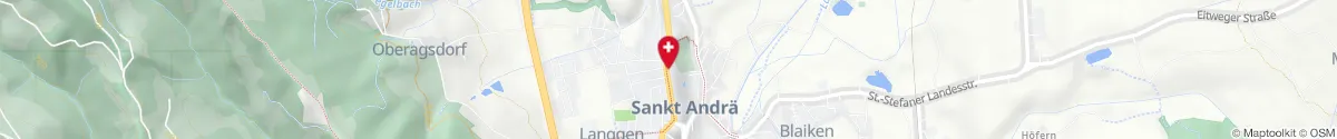Kartendarstellung des Standorts für Stadt-Apotheke in 9433 Sankt Andrä